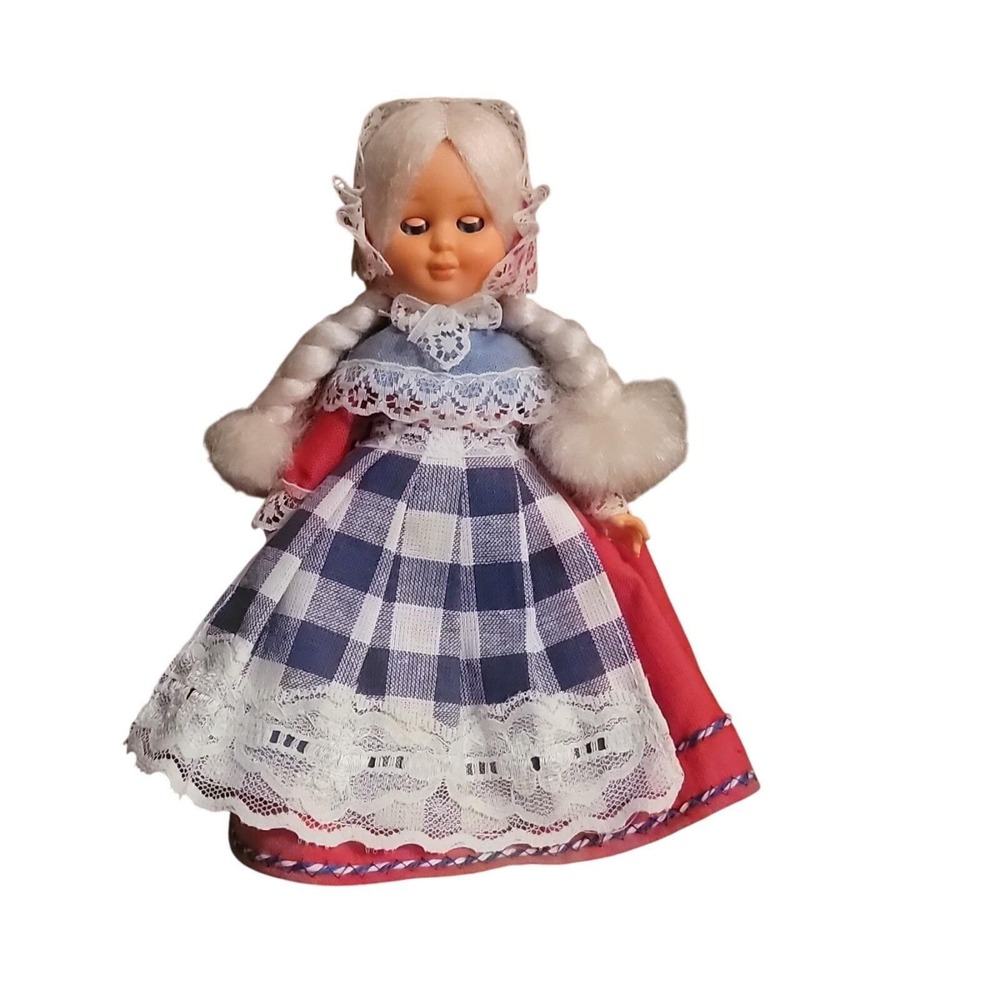 Vintage Dutch Souvenir Doll Traditional Netherlands Folk Costume Sleep Eyes 7.5"